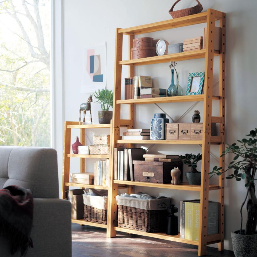 ラック オープンラック 薄型 D 90 160 収納 リビング収納 棚 本棚 天然木 木目 おしゃれ ディスプレイラック ナチュラルテイスト F 004 ベルメゾン インテリア Yahoo 店 通販 Yahoo ショッピング