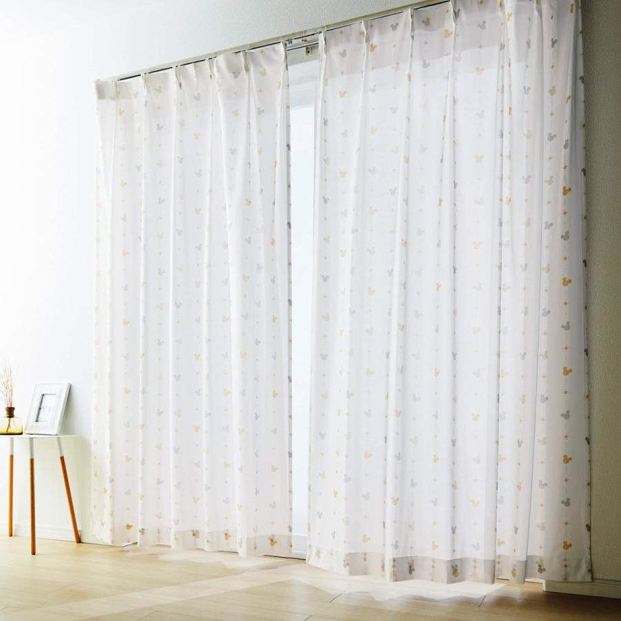 Disney♪チップとデール♪UVカット・遮像・遮熱レースカーテン♪新品未使用 一枚絵のようなUVカット・遮熱・ミラーレースカーテン「チップ