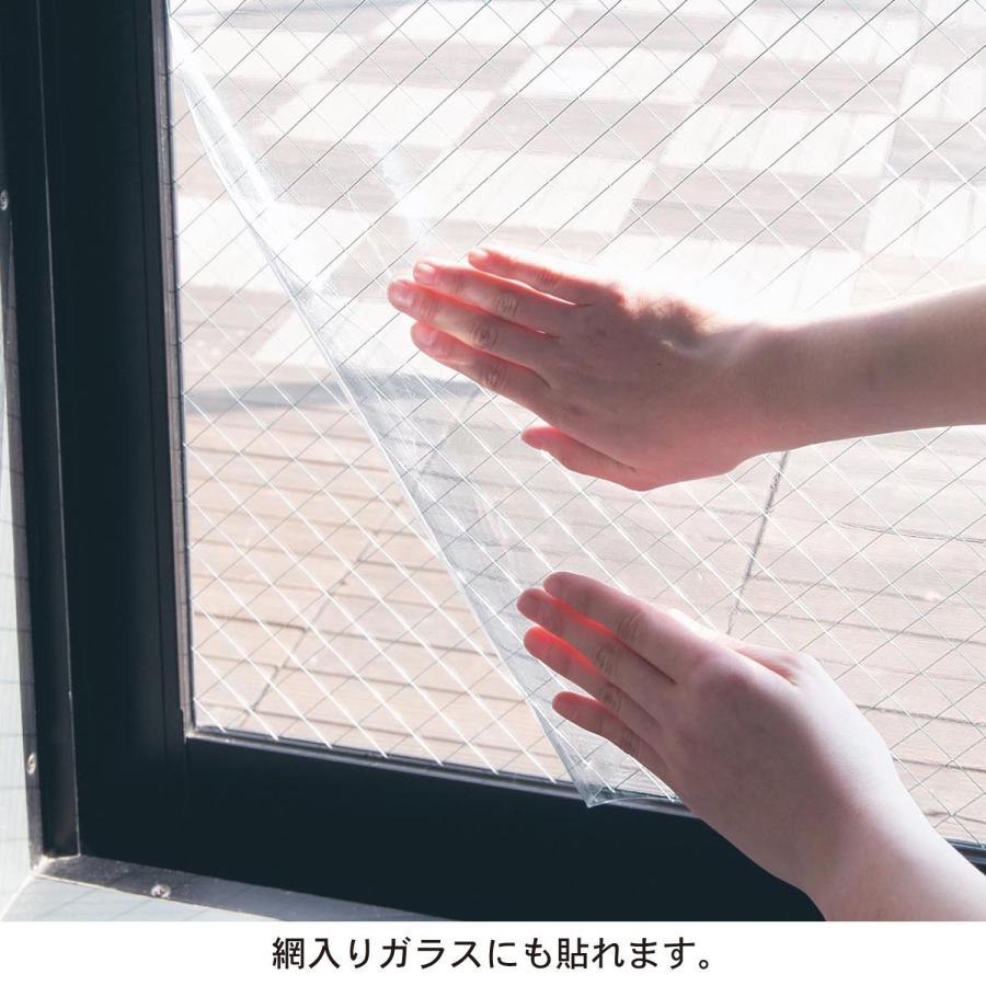 網入りガラスにも使える窓ガラスシート レンズクリア/約92×90(1枚) フラワー/約92×90(1枚)｜bellemaison｜07