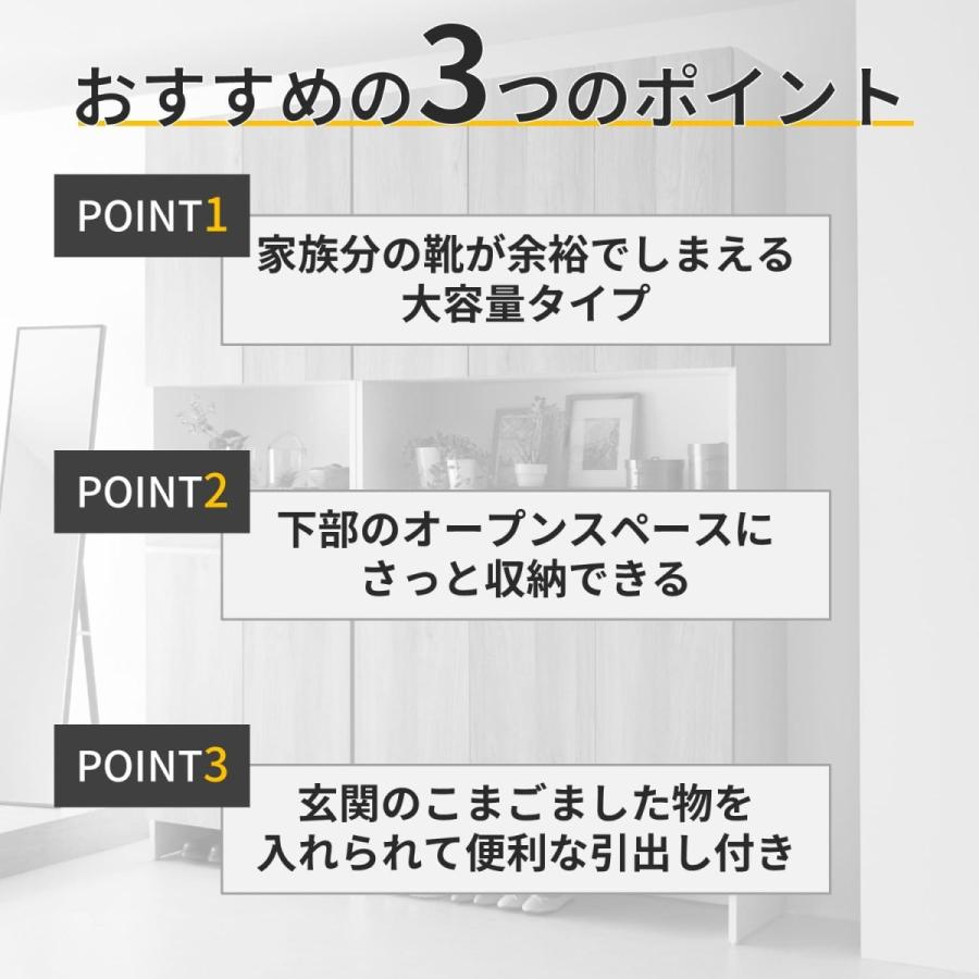 シューズボックス 靴箱 扉付き 引き出し 靴 収納 ボックス ラック 下駄箱 靴箱収納 シューズラック ハイタイプ 玄関収納 棚 収納棚 収納ボックス C／75×221｜bellemaison｜06