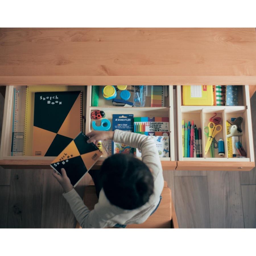 ベルメゾン（BELLE MAISON） 学習机 デスク 鍵付き 引き出し 完成品