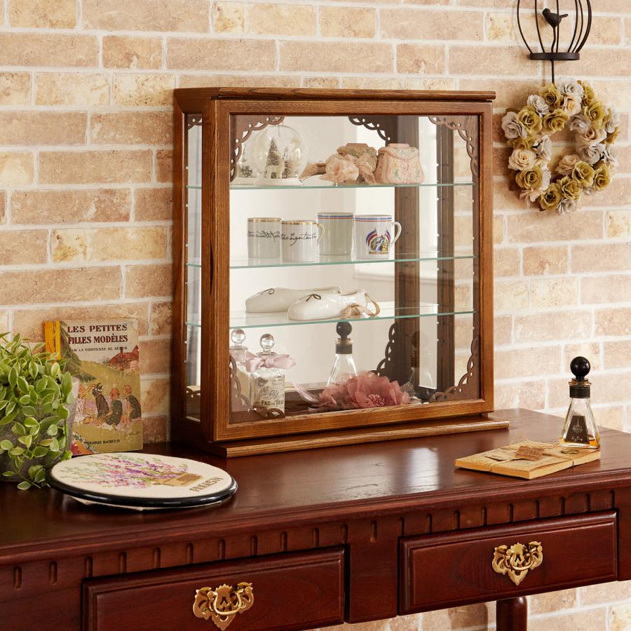 美品 パリの雑貨屋 引き戸 天然木 小物収納 ディスプレイ棚 本収納