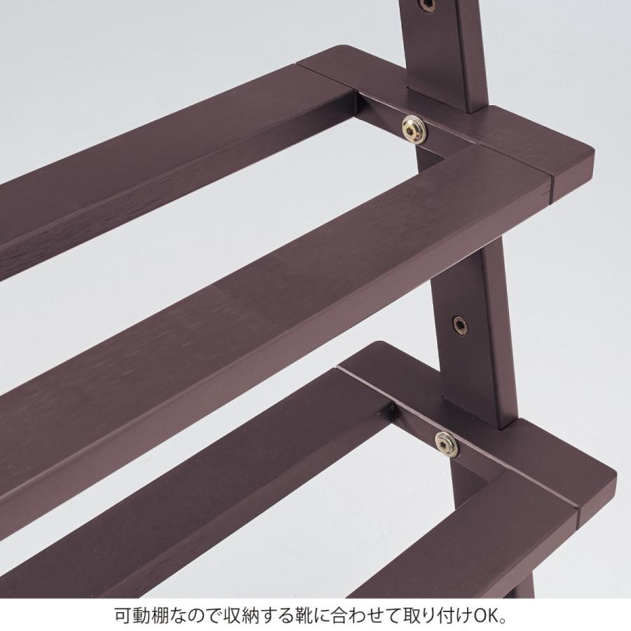 シューズラック ラック シューズボックス 靴箱 靴棚 ラック 収納ラック 靴収納 シューズ収納 立てかけ 木製 パイン シンプル おしゃれ 新生活 B/高さ133の画像