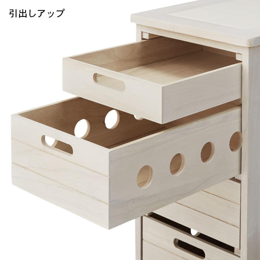 キッチンワゴン デザイン桐のキッチンワゴン 5段
