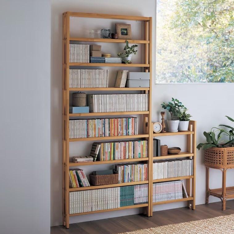 ☆ベルメゾン おしゃれな収納家具 多用途ナチュラル☆ ベルメゾン（BELLE MAISON） 本棚 壁面収納 壁面ラック 薄型 突っ張ら