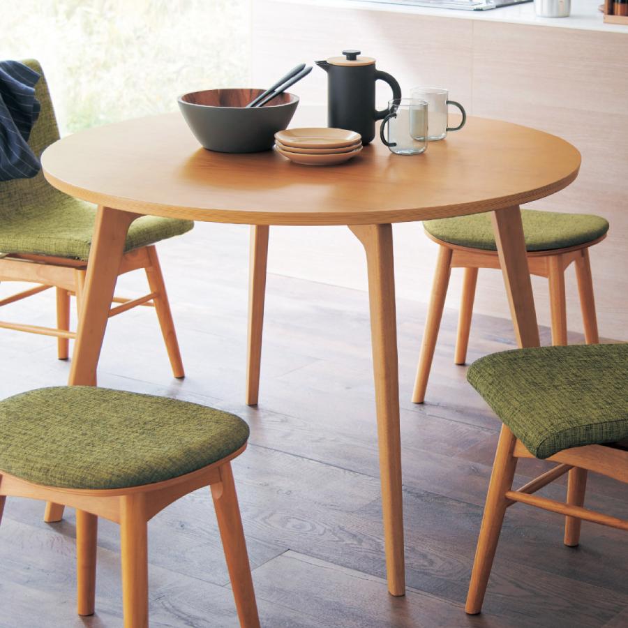 テーブル ダイニングテーブル 円卓 丸型 丸 丸テーブル 北欧 おしゃれ ダイニング 木目 天然木 机 幅110 高さ72