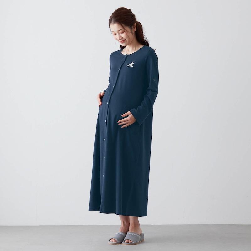 ベルメゾン マタニティ パジャマ ワンピース 授乳パジャマ 長袖