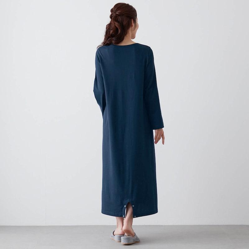 マタニティ パジャマ ワンピース 授乳パジャマ 長袖 マタニティパジャマ 授乳 前開きパジャマ 2WAY 授乳服 ロンパース ロールアップ袖 入院準備 ベルメゾン | ベルメゾン | 05