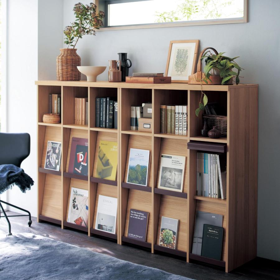 フラップ扉付きディスプレイラック・本棚 122.5／お客様組立て