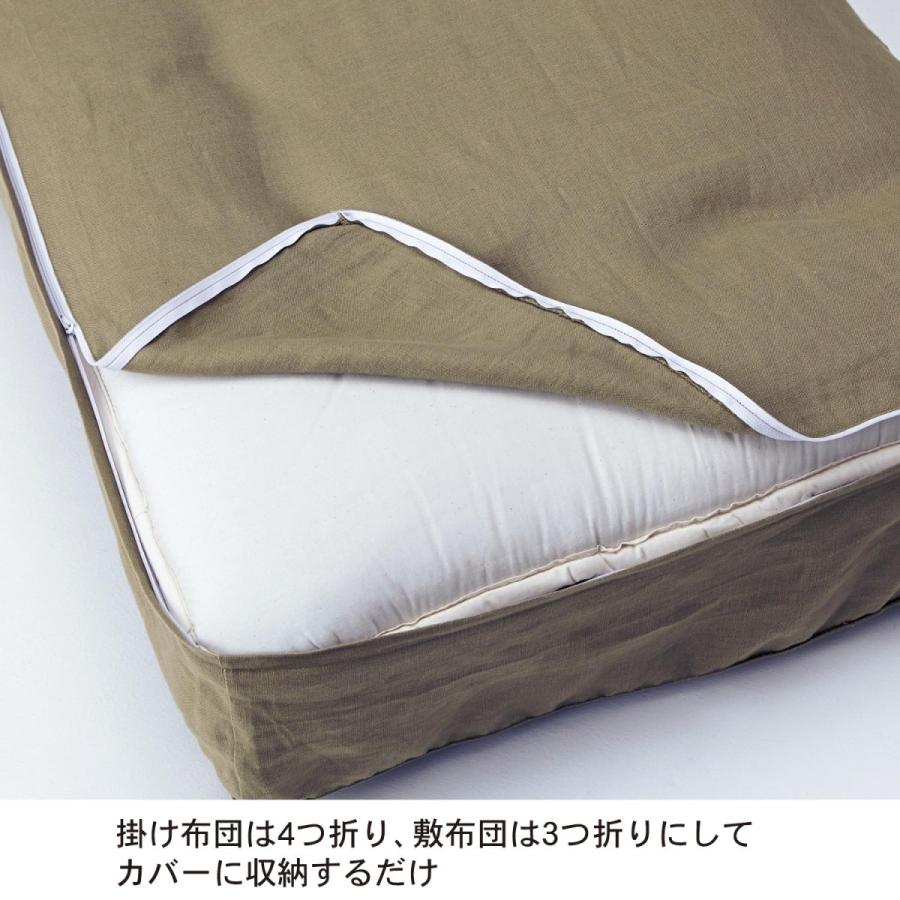 布団収納袋 Love the Linen ラブザリネン フレンチリネン布団収納袋 プフ風|ベルメゾン PayPayモール店|01