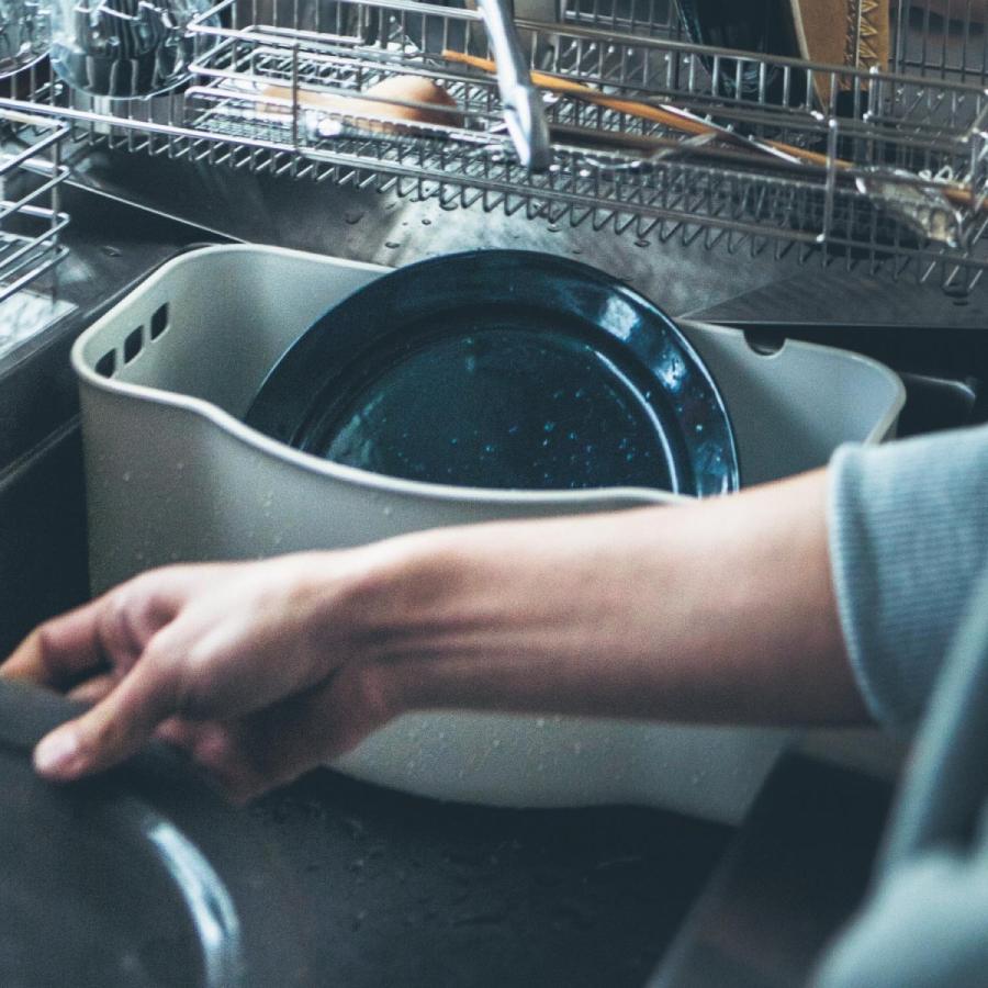 洗い桶 スリム 桶 水が切れる 日本製 シンク 幅19cm コンパクト つけ洗い 洗濯 キッチン｜bellemaison｜14