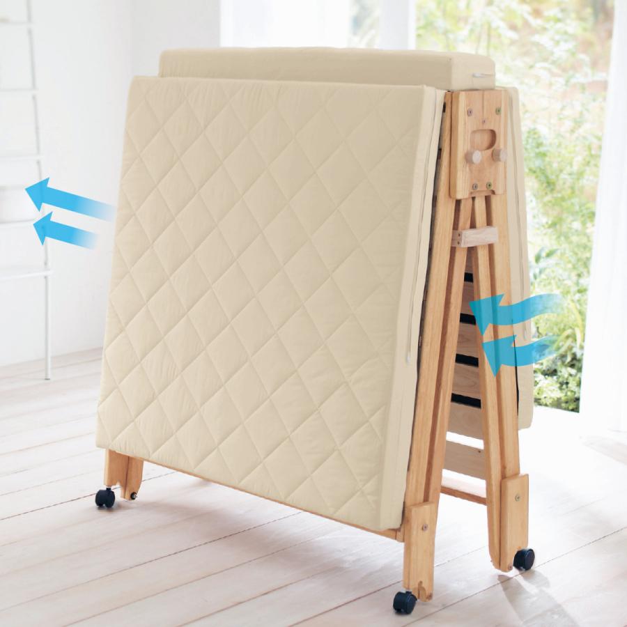 ベルメゾン ベッド すのこベッド シングル 折りたたみ スノコベッド