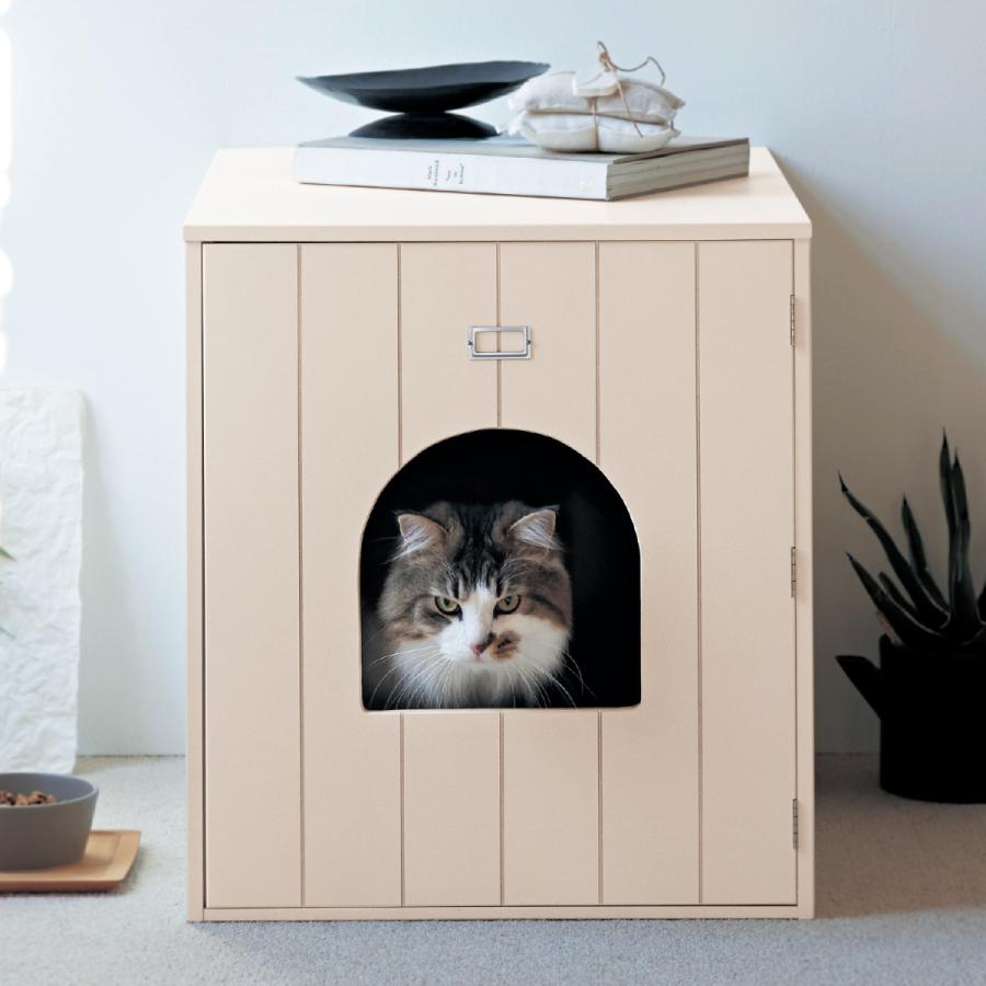 美品　ベルメゾン　猫トイレカバー ベルメゾン（BELLE MAISON） 猫トイレカバー 猫トイレ収納 ペット