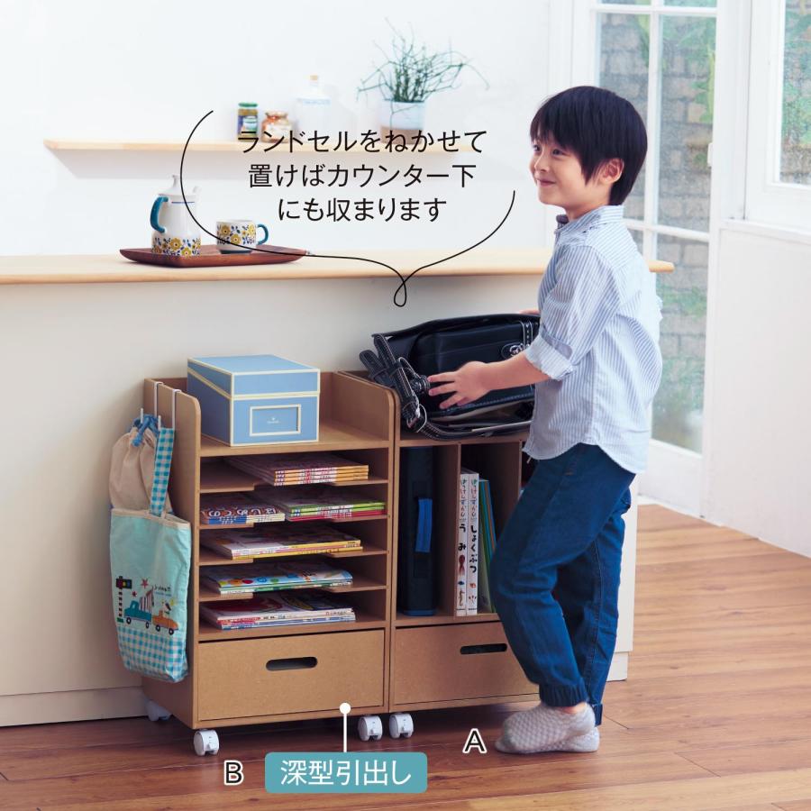 ランドセルラック ラック 収納 棚 ランドセル キャスター付き 日本製 可動棚 子供 子ども キッズ こども 入学 入園 Dの画像
