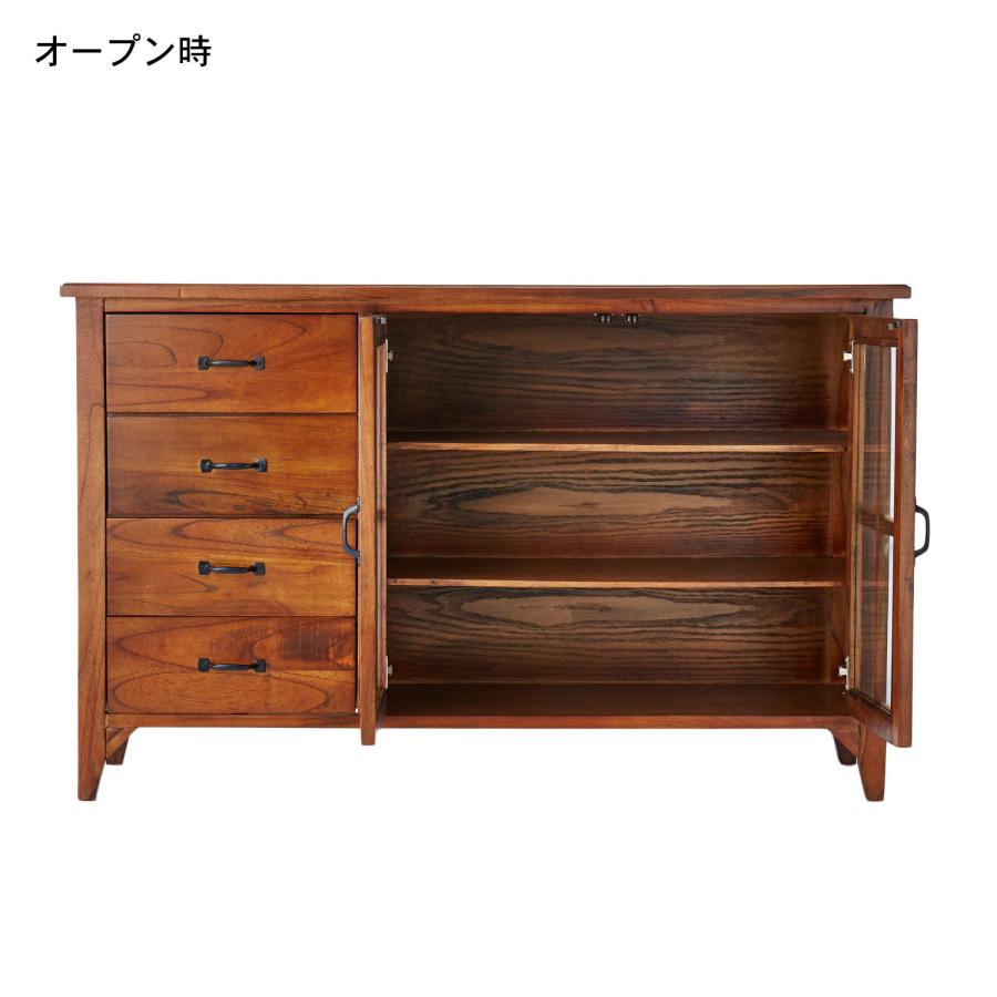 レトロ調ガラス扉付きリビングキャビネット : ベルメゾン Yahoo