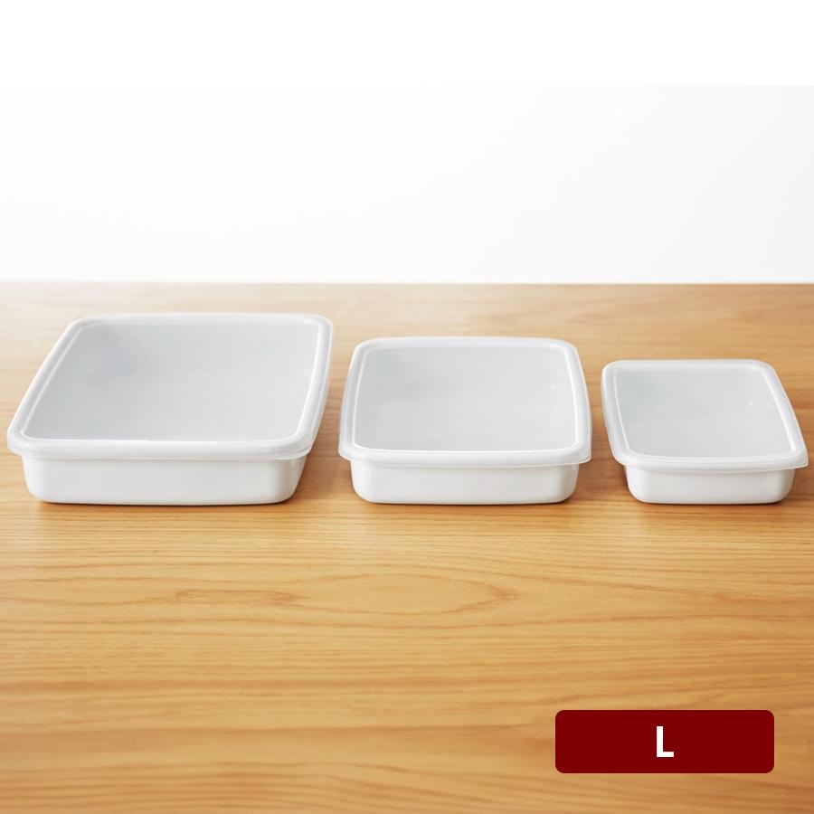 野田琺瑯（noda horo） 保存容器 容器 食品保存容器 レクタングル 浅型