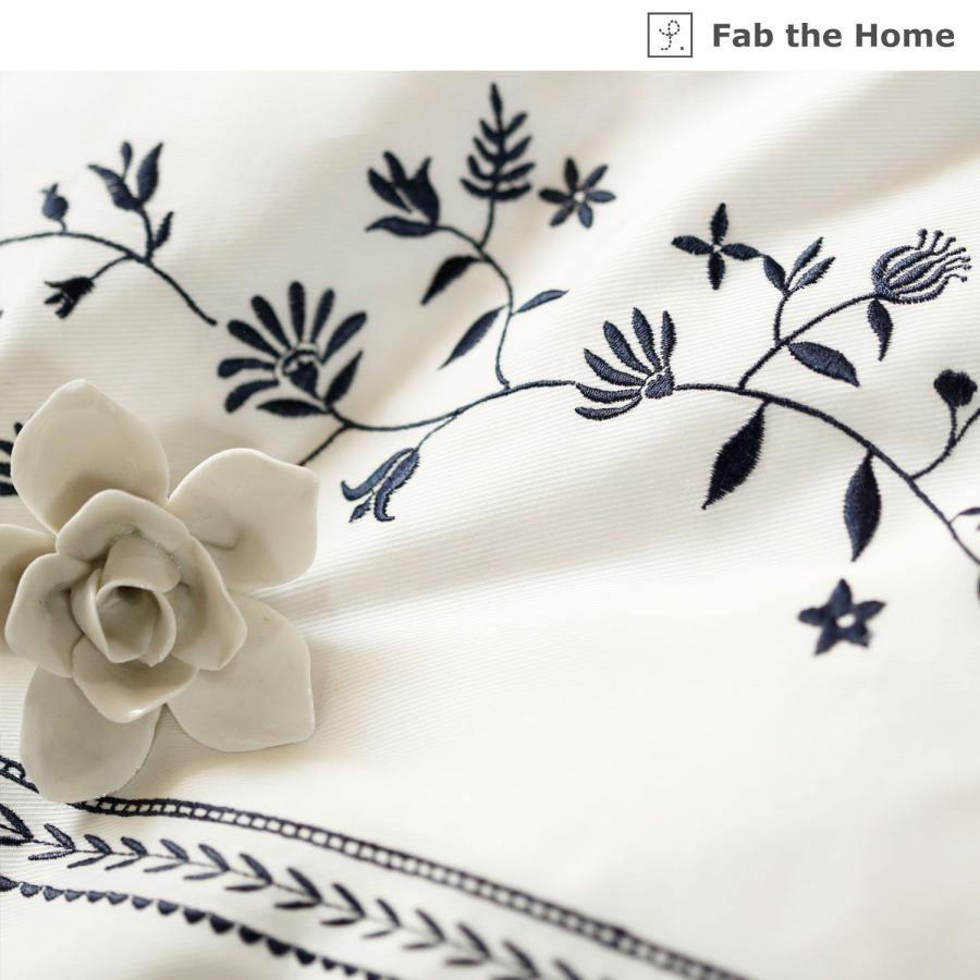 Fab the Home ファブザホーム 草花柄刺繍の綿素材を使った掛け布団カバー シングル_2