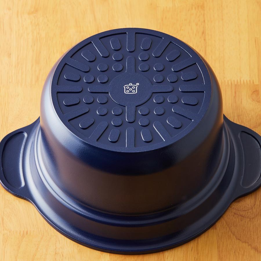 鍋 両手鍋 ガス火対応 直火対応 IH対応 キッチンツール 調理器具 ごはん炊ける share with Kurihara harumi シェアウィズクリハラハルミ スチームプレート付きの画像