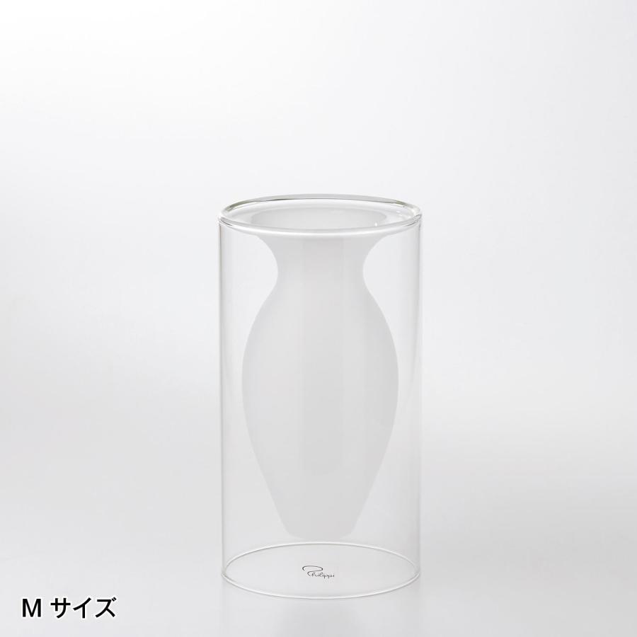 フラワーベース 花瓶 ガラスフラワーベース かびん ダブルウォール インテリア フィリッピ リビング ダイニング シンプル おしゃれ Mサイズの画像
