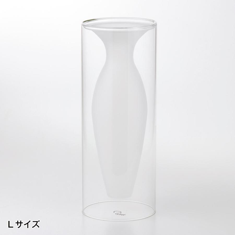 フラワーベース 花瓶 ガラスフラワーベース かびん ダブルウォール インテリア フィリッピ リビング ダイニング シンプル おしゃれ Mサイズの画像