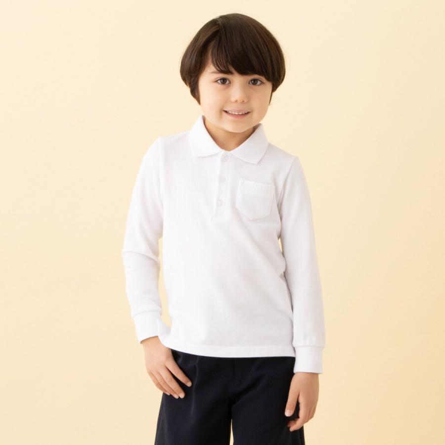 ポロシャツ 長袖 綿100 キッズ 子供 白色 男子 男の子 女子 女の子 安い 通園 通学 新学期 小学生 入園 入学 ジータ Gita オフホワイト 90 100 110 1 130 001 ベルメゾン Yahoo ショッピング店 通販 Yahoo ショッピング