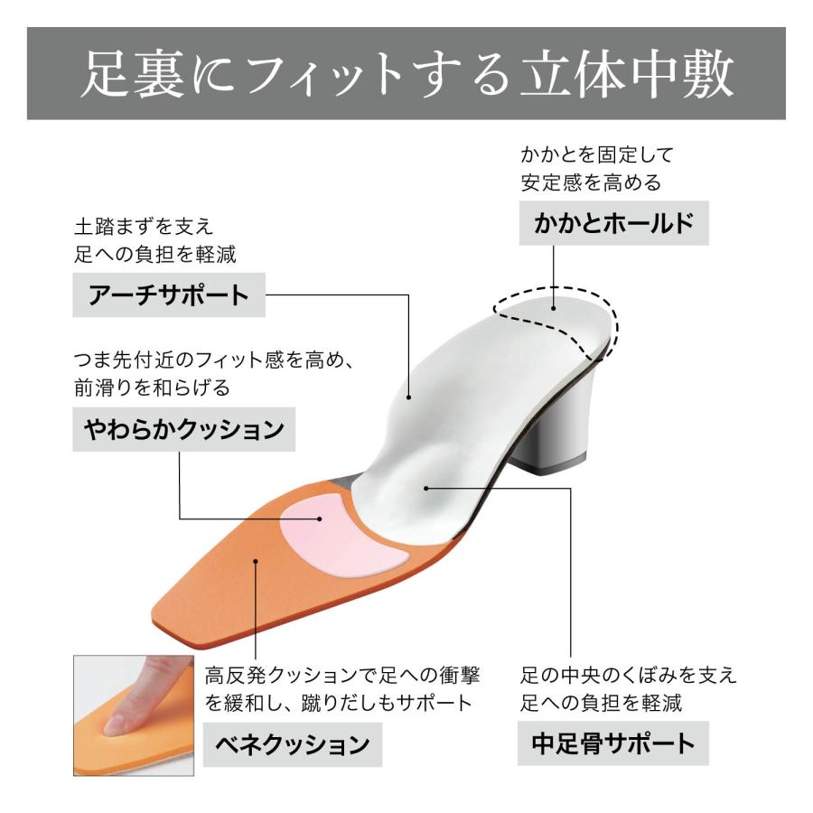 パンプス シューズ 靴 レディース 快適 ストラップ 低めヒール ローヒール 静か 静音リフト 幅広 ママ シンプル フォーマル 学校行事 通勤 ベネビス 冠婚葬祭｜bellemaison｜07