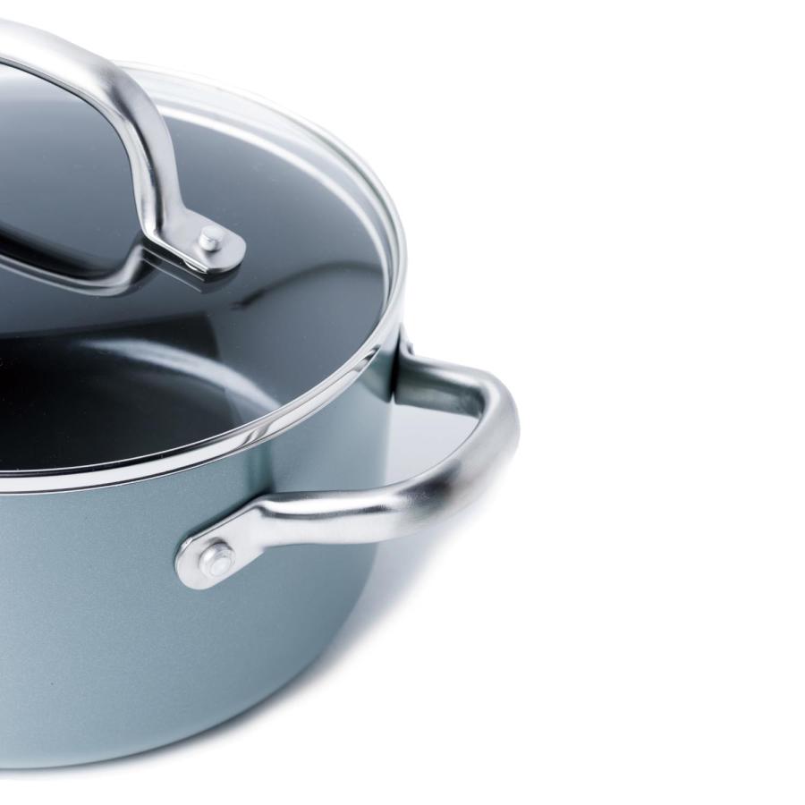 GREEN PAN スモーキーカラーの鍋“メイフラワーシリーズ”ＩＨ対応セラミックコーティング蓋付き キャセロール20cmの画像