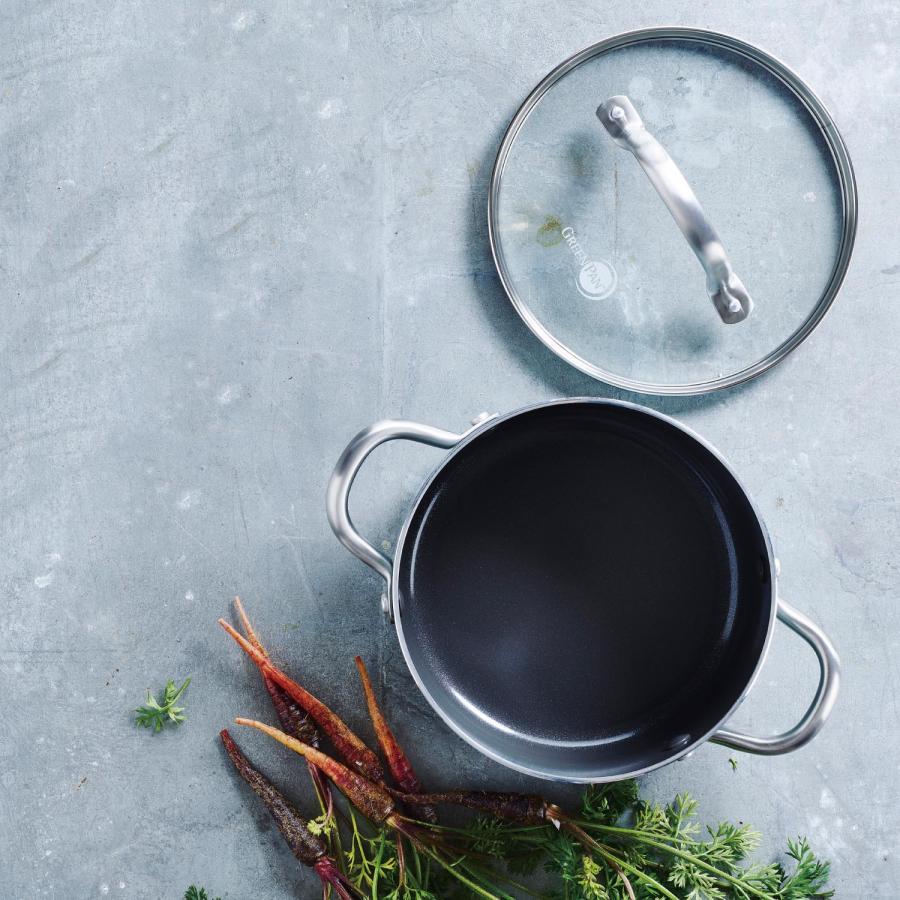 GREEN PAN スモーキーカラーの鍋“メイフラワーシリーズ”ＩＨ対応セラミックコーティング蓋付き キャセロール20cmの画像