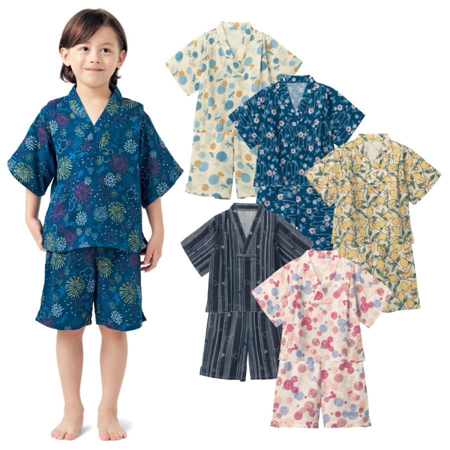 パジャマ Disney ディズニー 子供服 綿100 ダブルガーゼ 甚平パジャマ 100 110 1 130 140 150 甚平 男の子 女の子 001 ベルメゾン Yahoo ショッピング店 通販 Yahoo ショッピング