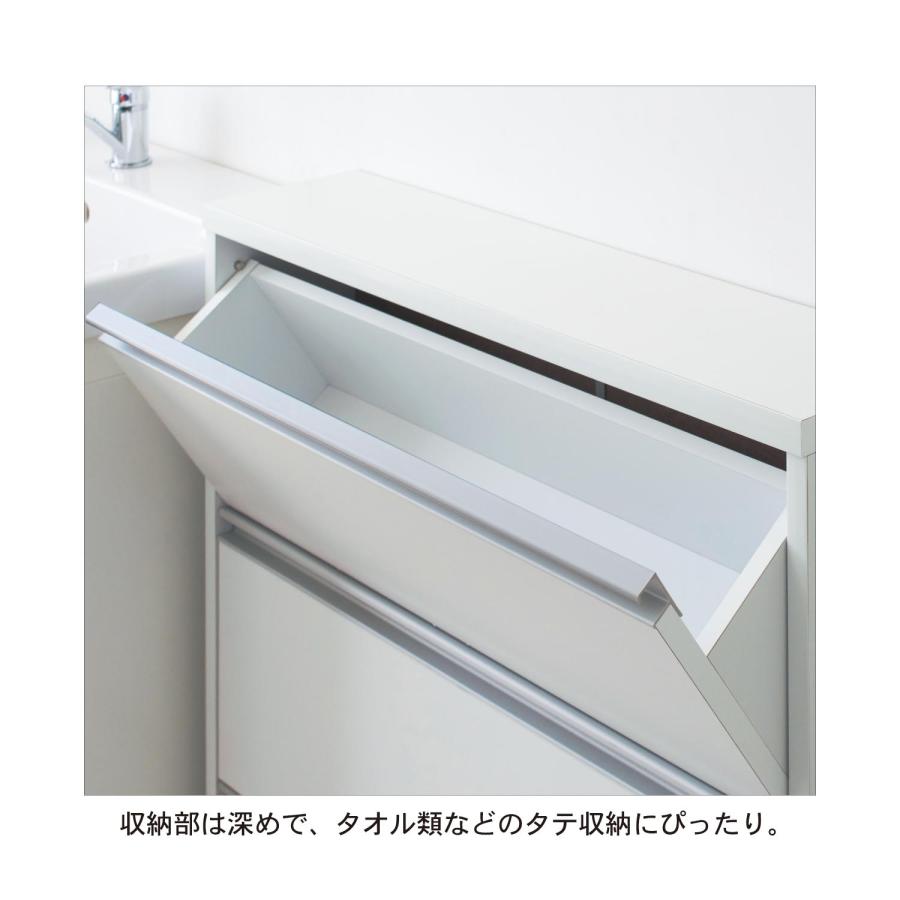 サニタリーラック キャビネット 収納 ラック ランドリー 洗面 脱衣 隙間 すき間 サニタリー 薄型 省スペース フラップ扉 日本製 60_10