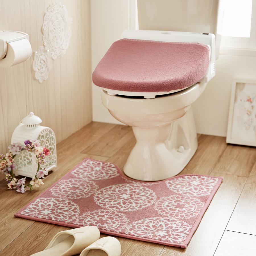 スモーキーカラーのトイレマット フタカバー マット＆兼用フタセット