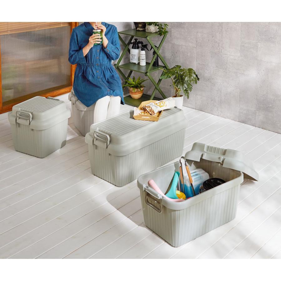 ストッカー 収納ストッカー 収納ボックス 収納box 頑丈 キッチン収納 台所収納 防災用品収納 常備収納 シンプル スタッキング Sサイズ 2個セットの画像
