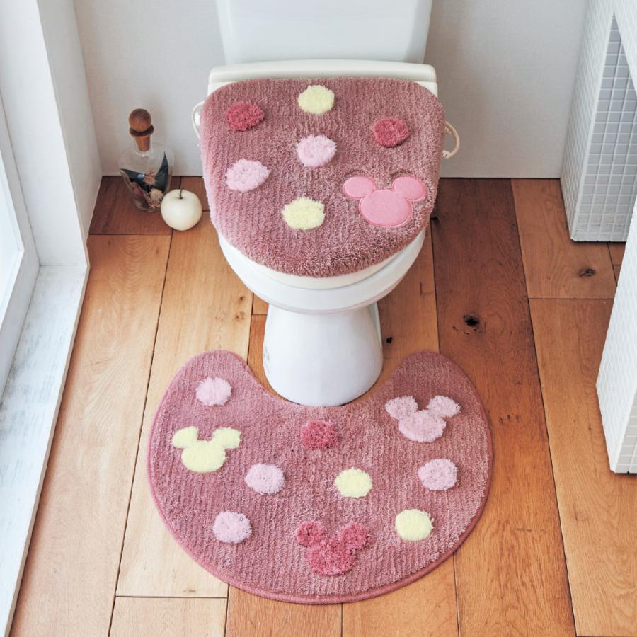 Disney（ディズニー） トイレマットセット ドット柄 かわいい