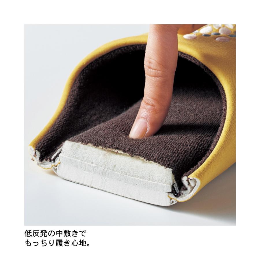 スリッパ ルームシューズ 室内履き 刺繍 低反発 ウレタン やわらかい ワンポイント デザイン シンプル 来客用 ユニセックス 家族用 おしゃれ 新生活 | ベルメゾン | 06