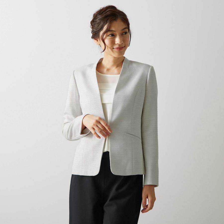 スーツ 5点セット ジャケット パンツスーツ レディーススーツ レギュラー フォーマルパンツスーツ ライトグレー×ブラック ママ 卒園式 入園式 入学式 レディーススーツ