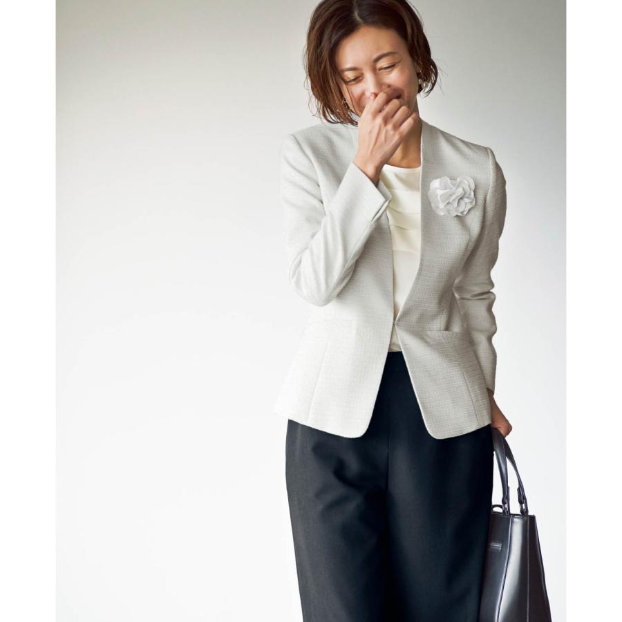 スーツ 5点セット ジャケット パンツスーツ レディーススーツ レギュラー フォーマルパンツスーツ ライトグレー×ブラック ママ 卒園式 入園式 入学式 レディーススーツ