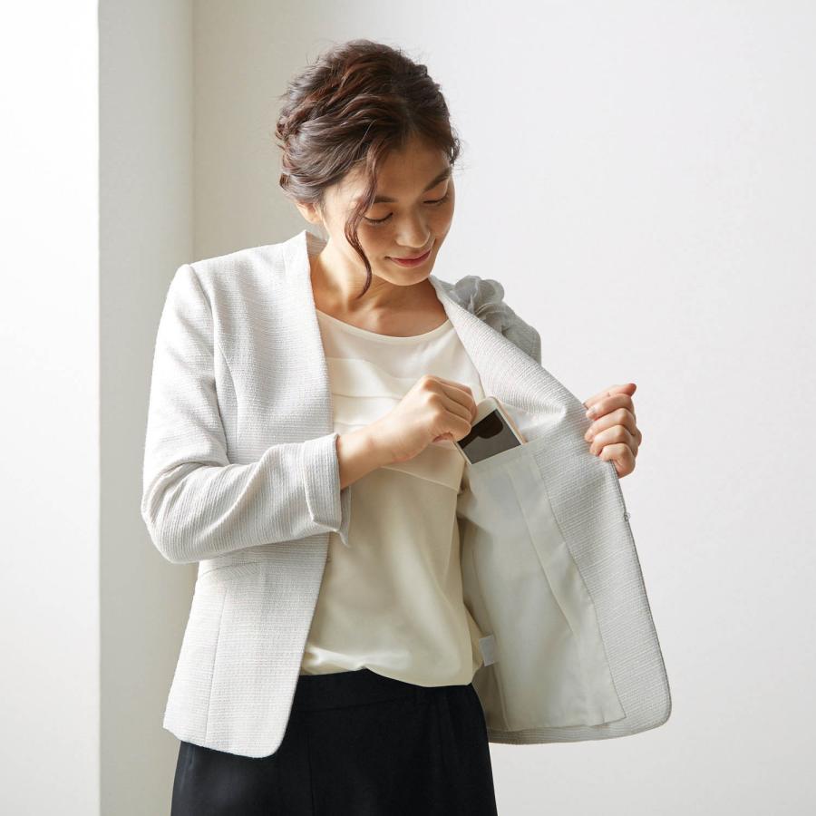 スーツ 5点セット ジャケット パンツスーツ レディーススーツ レギュラー フォーマルパンツスーツ ライトグレー×ブラック ママ 卒園式 入園式 入学式 レディーススーツ