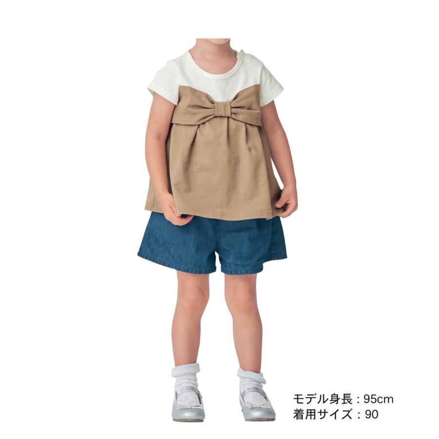 Tシャツ 半袖 トップス 子供 キッズ 子供服 ガールズ 女の子 ガーリー シンプル リボン ビスチェ風 春 夏 ジータ 80 90 100 110 120 130 おしゃれ｜bellemaison｜13