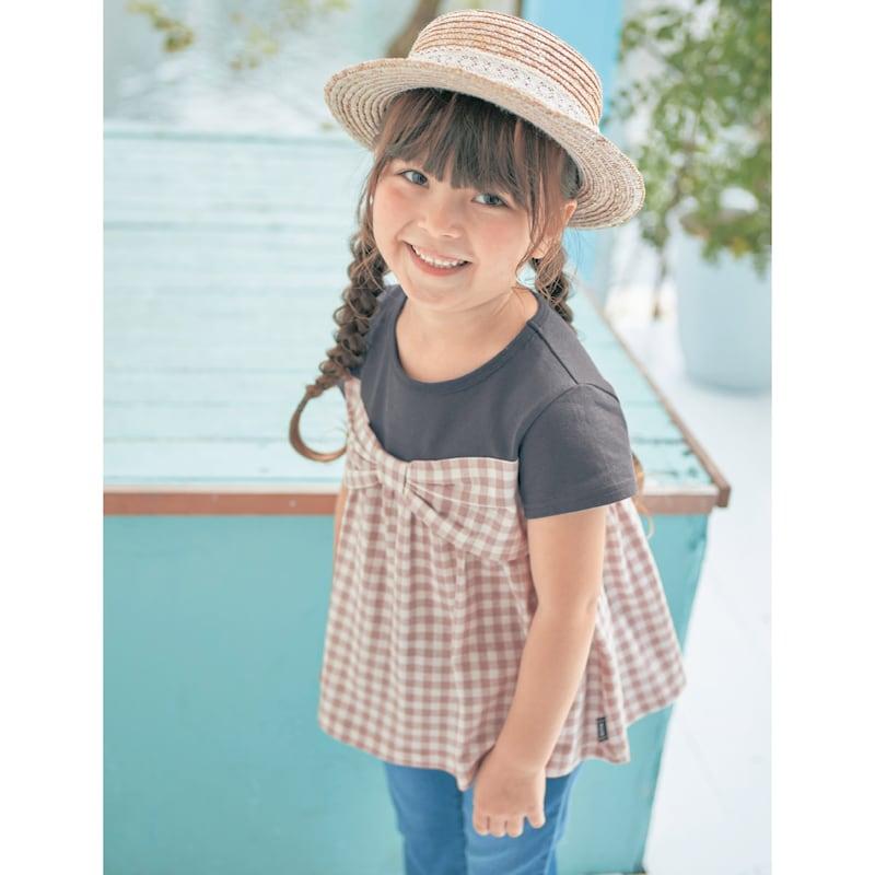 Tシャツ 半袖 トップス 子供 キッズ こども 子供服 女の子 ガールズ ガーリー かわいい リボン ビスチェ風 デザイン ワンポイント ジータ GITA おしゃれ｜bellemaison｜13