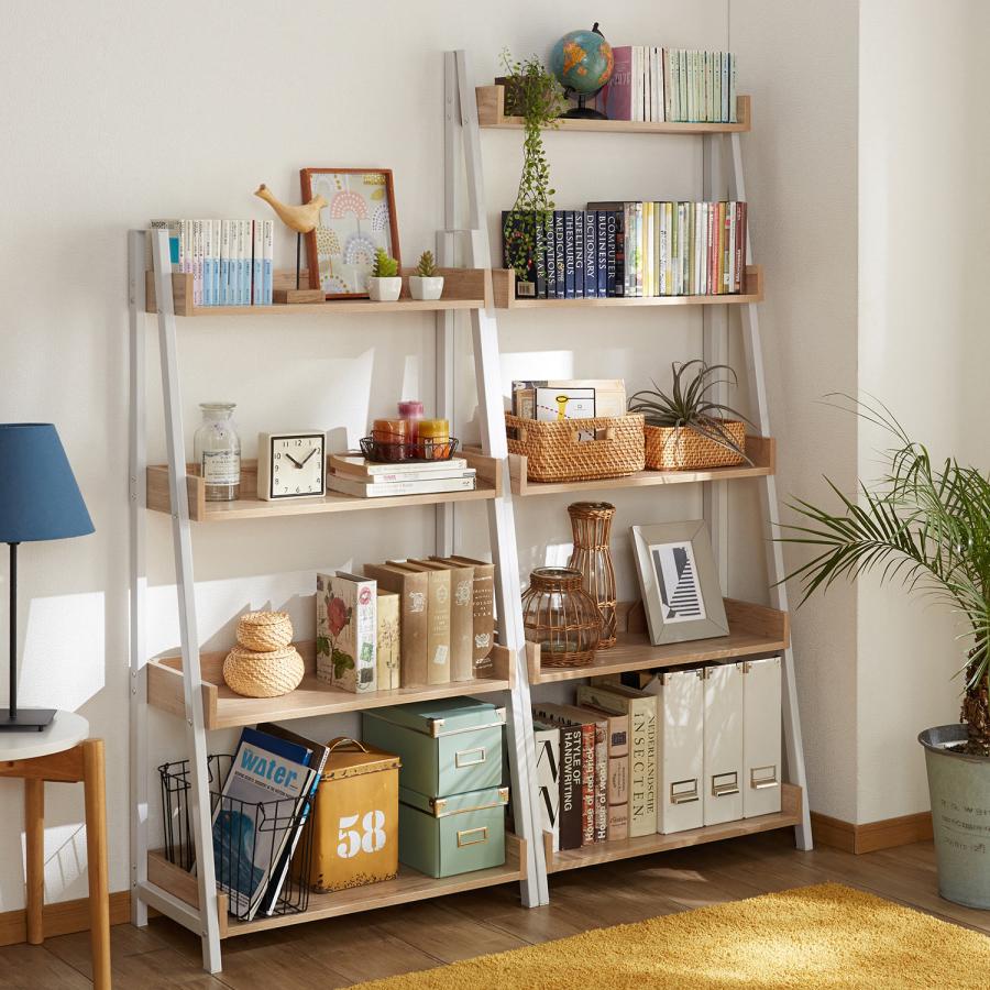 ☆ベルメゾン おしゃれな収納家具 多用途ナチュラル☆ ベルメゾン（BELLE MAISON） 本棚 壁面収納 壁面ラック 薄型 突っ張ら