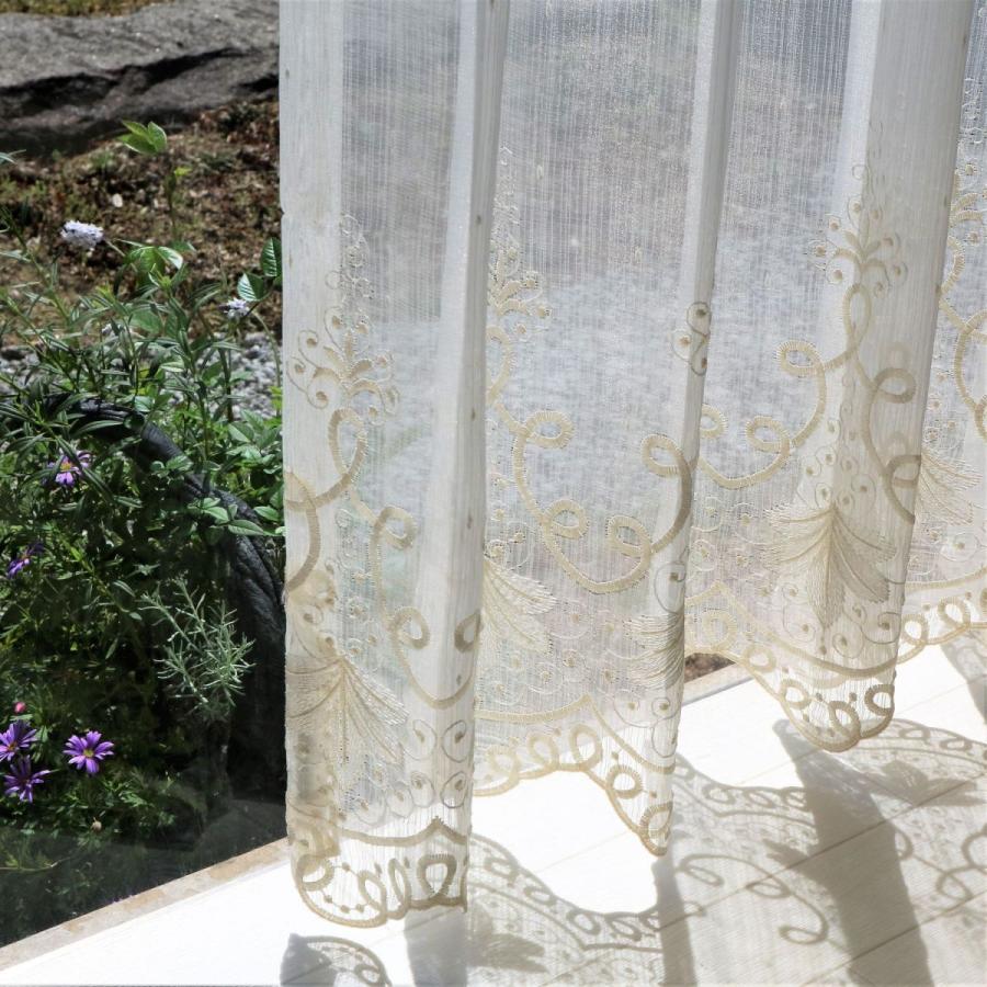 カーテン レースカーテン レース トルコ刺繍 スカラップデザイン