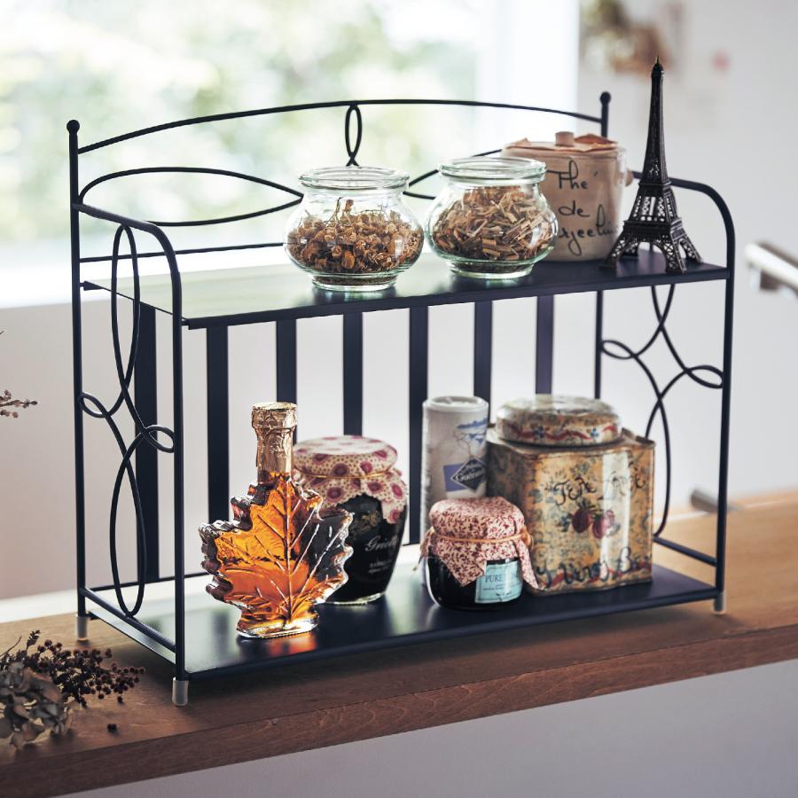 アイアンスパイスラック・下段ロングバージョン スパイスラック アイアンラック 調味料ラック キッチンラック 台所 収納棚