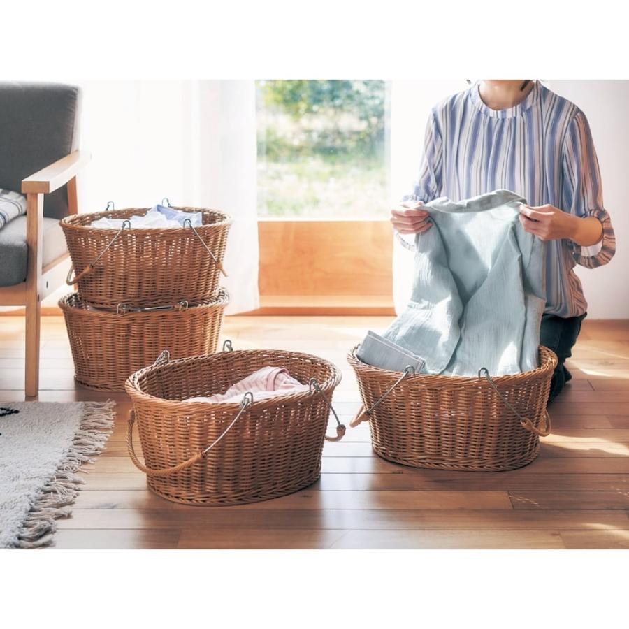 ベルメゾン（BELLE MAISON） バスケット かご 洗える ラタン調