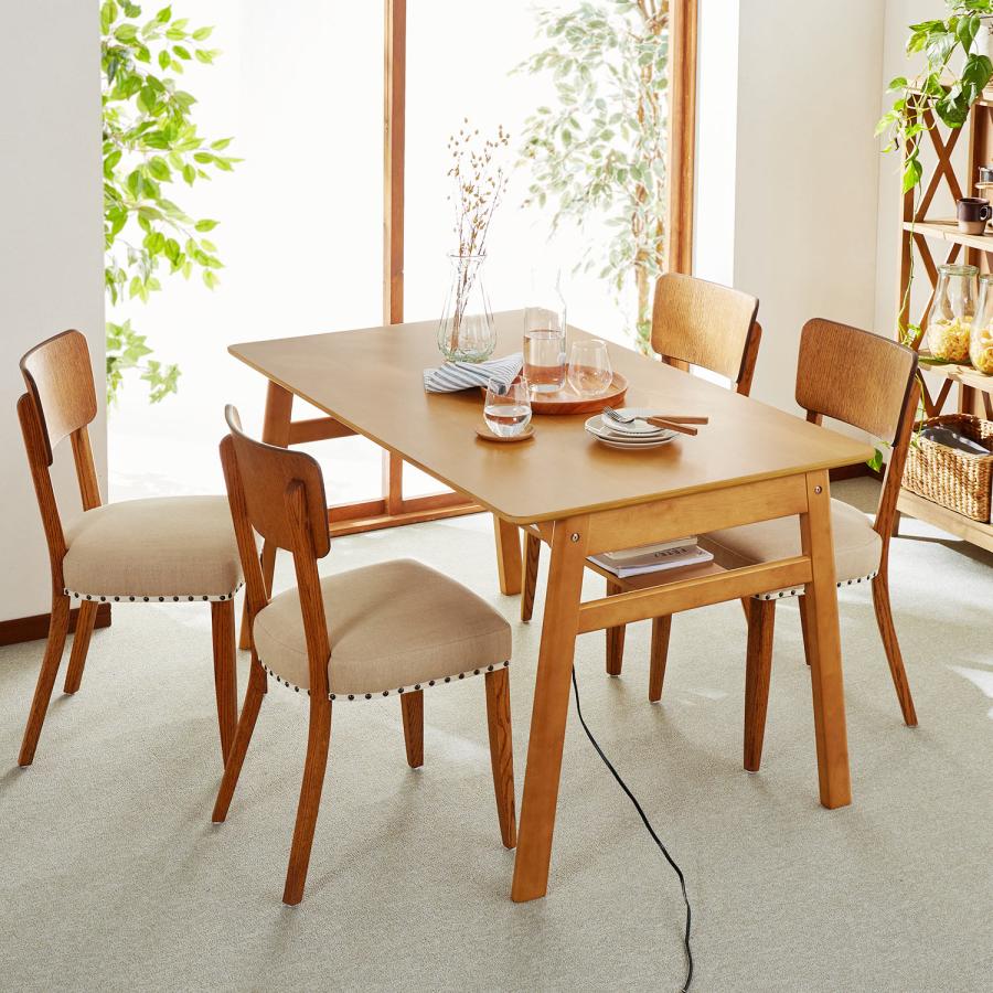 ベルメゾン　木製ダイニングテーブル 重厚感のある天然木のダイニングテーブル（ダイニングテーブル/セット