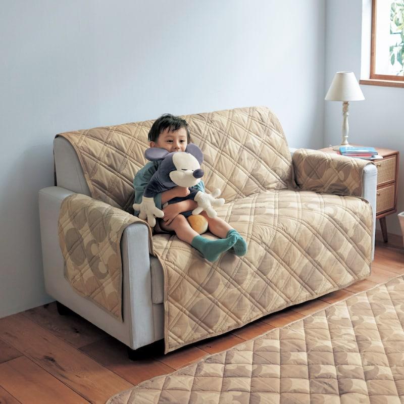 ディズニー 綿素材を使った撥水肘掛けソファーカバー ミッキーモチーフ ピンク系 2 5人掛け用 002 ベルメゾン Yahoo ショッピング店 通販 Yahoo ショッピング