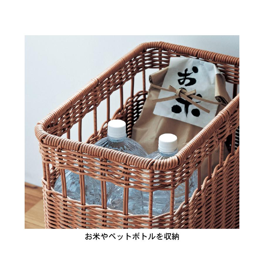 ベルメゾン（BELLE MAISON） 洗えるラタン調キャスター付き深型