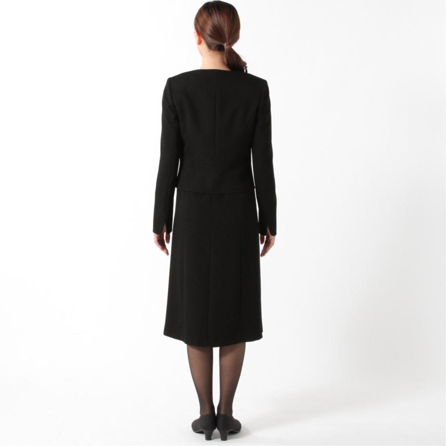 INDIVI ブラックフォーマル サテンアクセントジャケット＆前開き