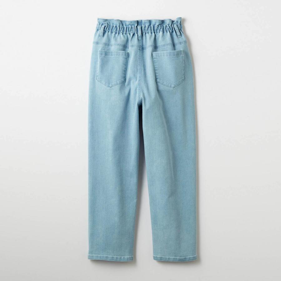 パンツ ロングパンツ ズボン ボトムス デニムパンツ 子供 キッズ こども 女子 ガールズ ガーリー かわいい フリル タック シンプル ウエスト調整可 おしゃれ | ベルメゾン | 03