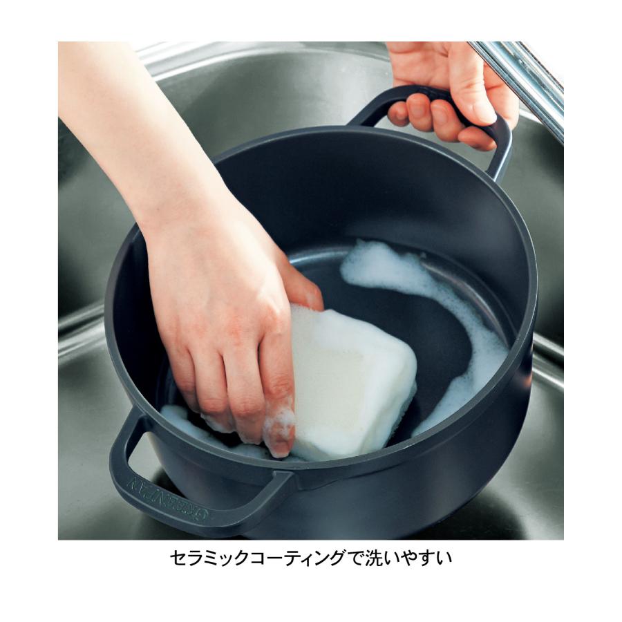 GREEN PAN 驚くほど軽いアルミ鋳物両手鍋「フェザーウェイトパン」 22の画像