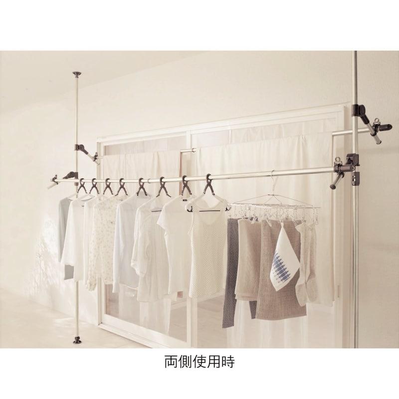 ベルメゾン（BELLE MAISON） 物干し 竿2本付き 突っ張り物干し 物干